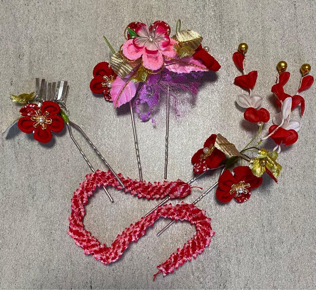 女の子帯バッグ髪飾りセット