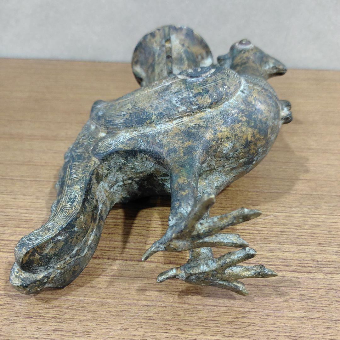 中国古玩  青銅 鳥 花瓶　唐物