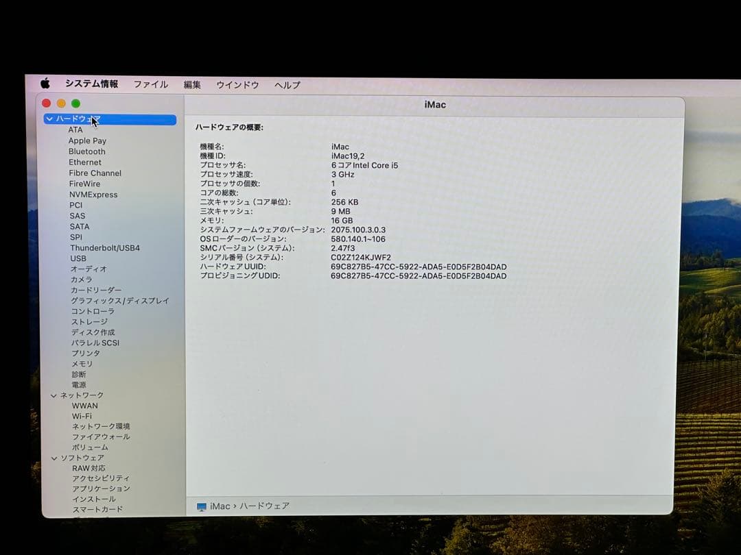 Apple iMac 2019 i5 3.0GHz 16GB ストレージ 1TB