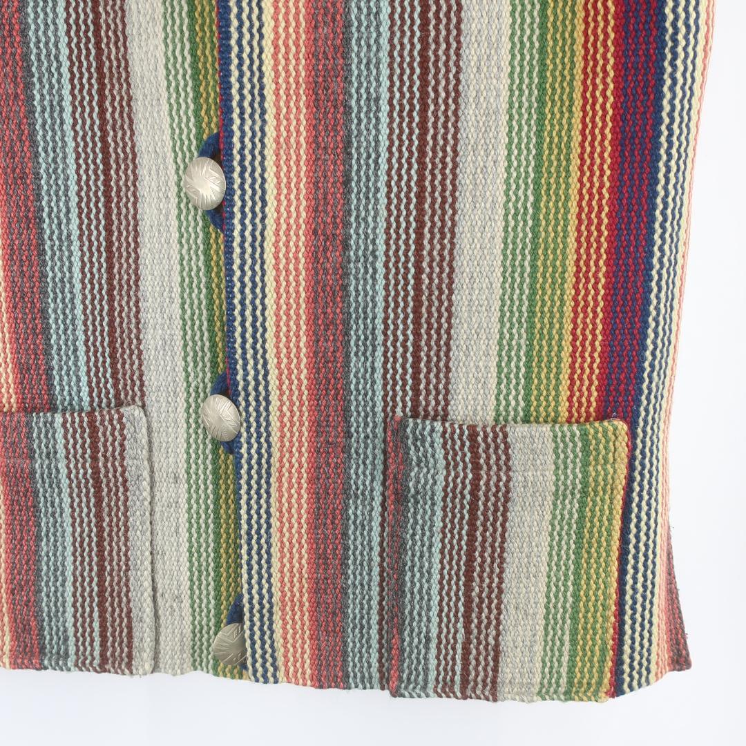 ORTEGA'S ウール ネイティブ ストライプ コンチョ ボタン チマヨベスト