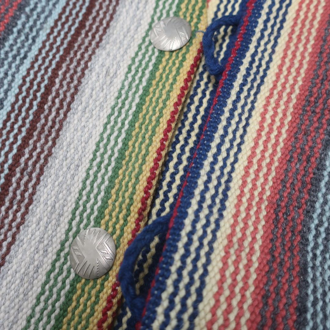 ORTEGA'S ウール ネイティブ ストライプ コンチョ ボタン チマヨベスト