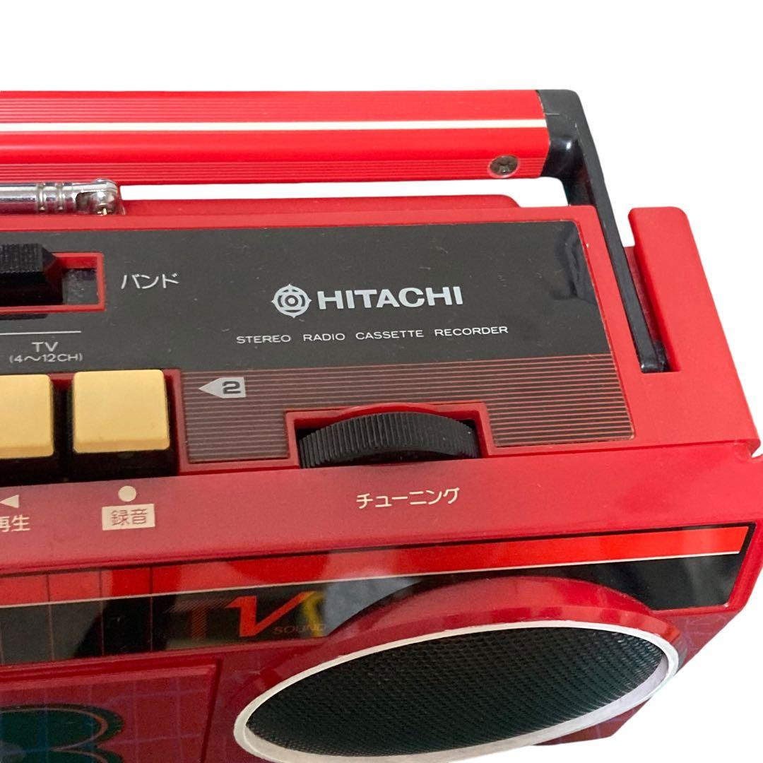 【動作品レア】 昭和レトロ 日立AM&FMラジオ・カセットデッキTRK-W110