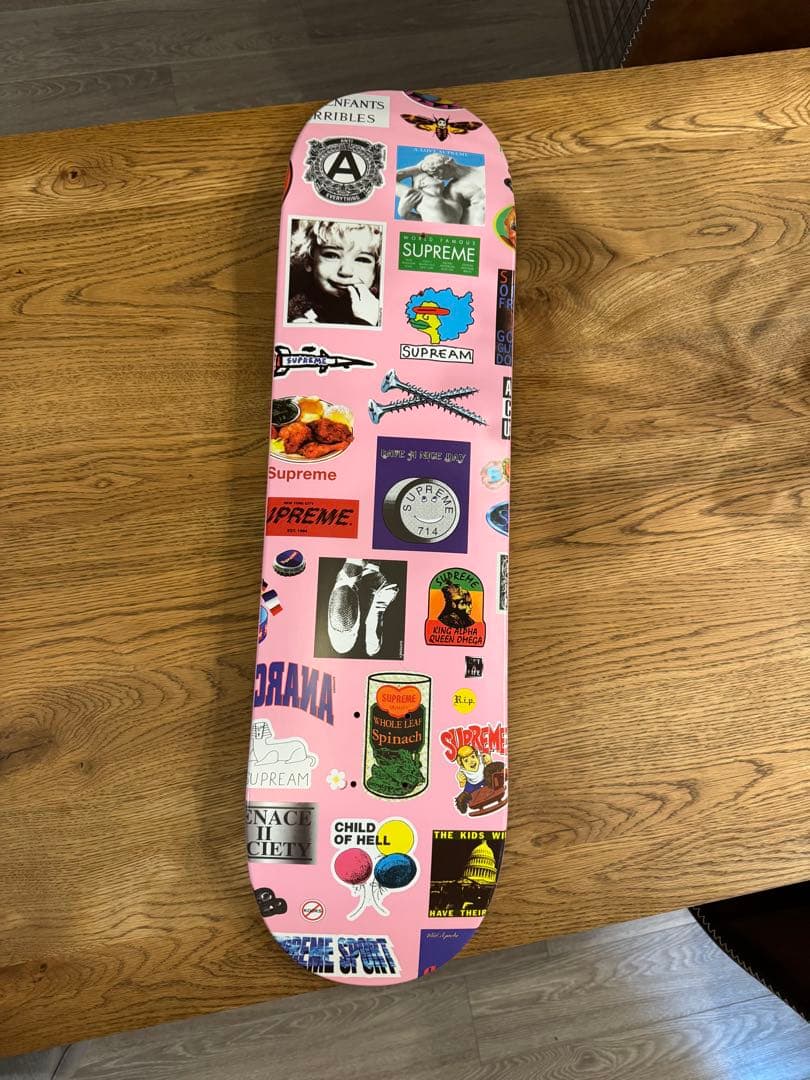 Supreme コラージュ総柄 スケートボードデッキ ピンク 正規品
