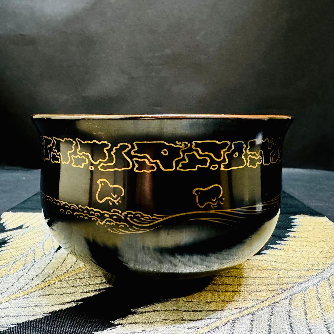 漆器　輪島塗　沈金　金蒔絵　木製　盃洗　鉢　大椀　1客　骨董品