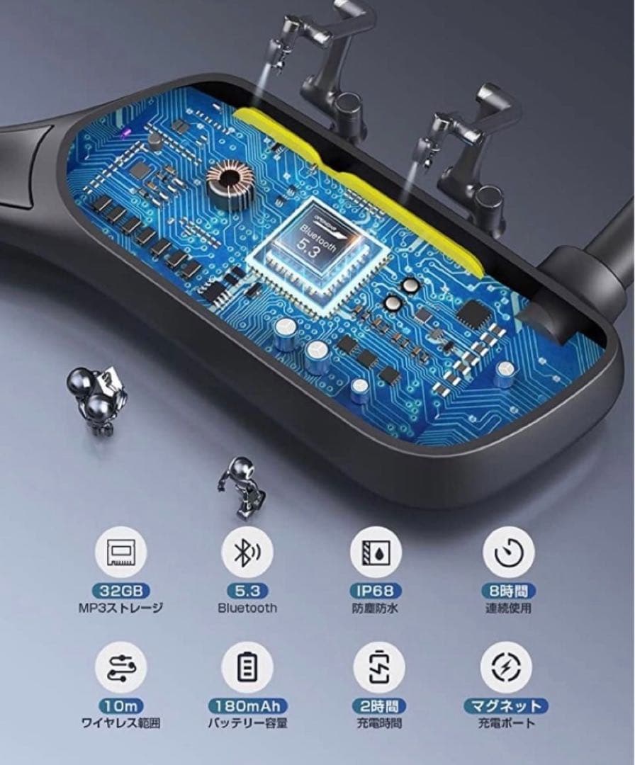 防水 骨伝導イヤホン IP68