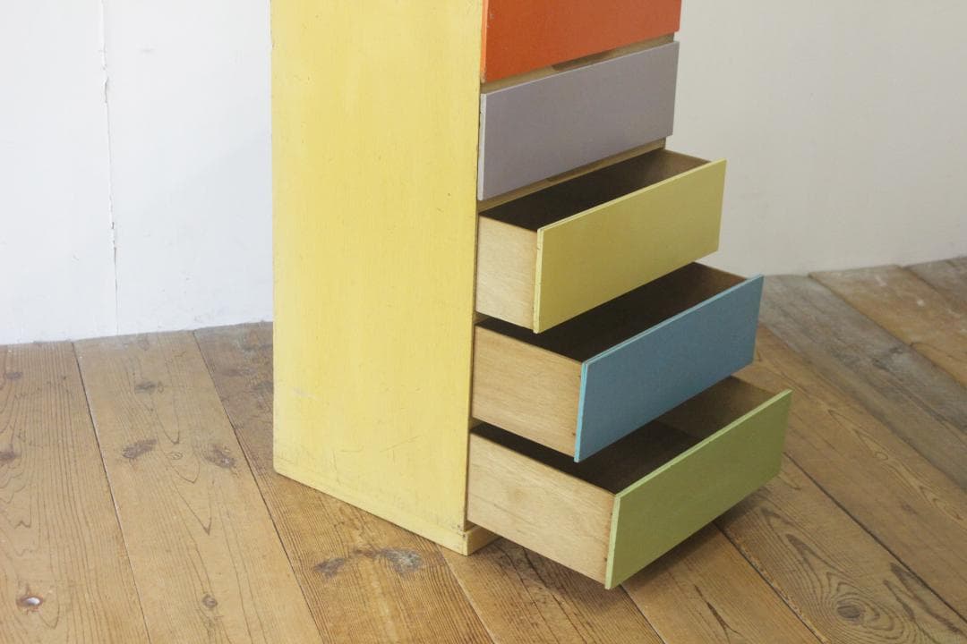 レトロ ベビーチェスト 箪笥 タンス 衣料 収納 引き出し 抽斗 5杯 木製 A