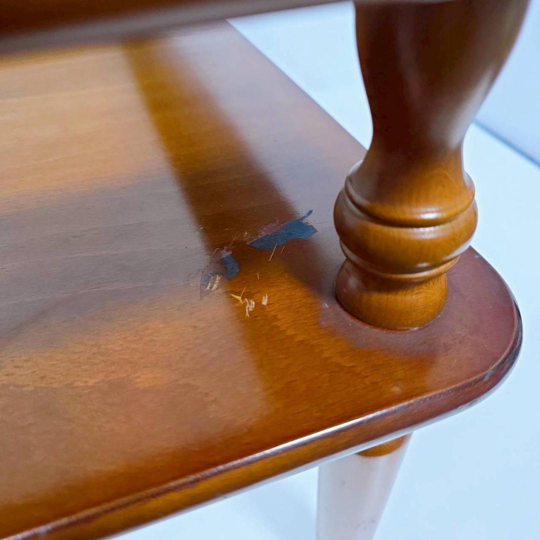 コロニアルデザイン 木製ガラステーブル コーヒーテーブル 昭和レトロ