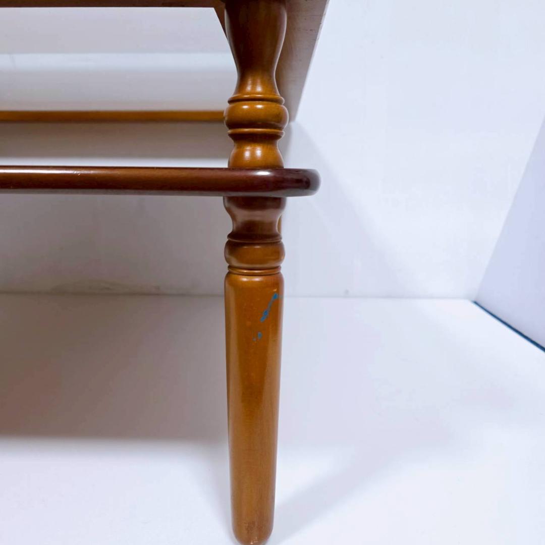 コロニアルデザイン 木製ガラステーブル コーヒーテーブル 昭和レトロ