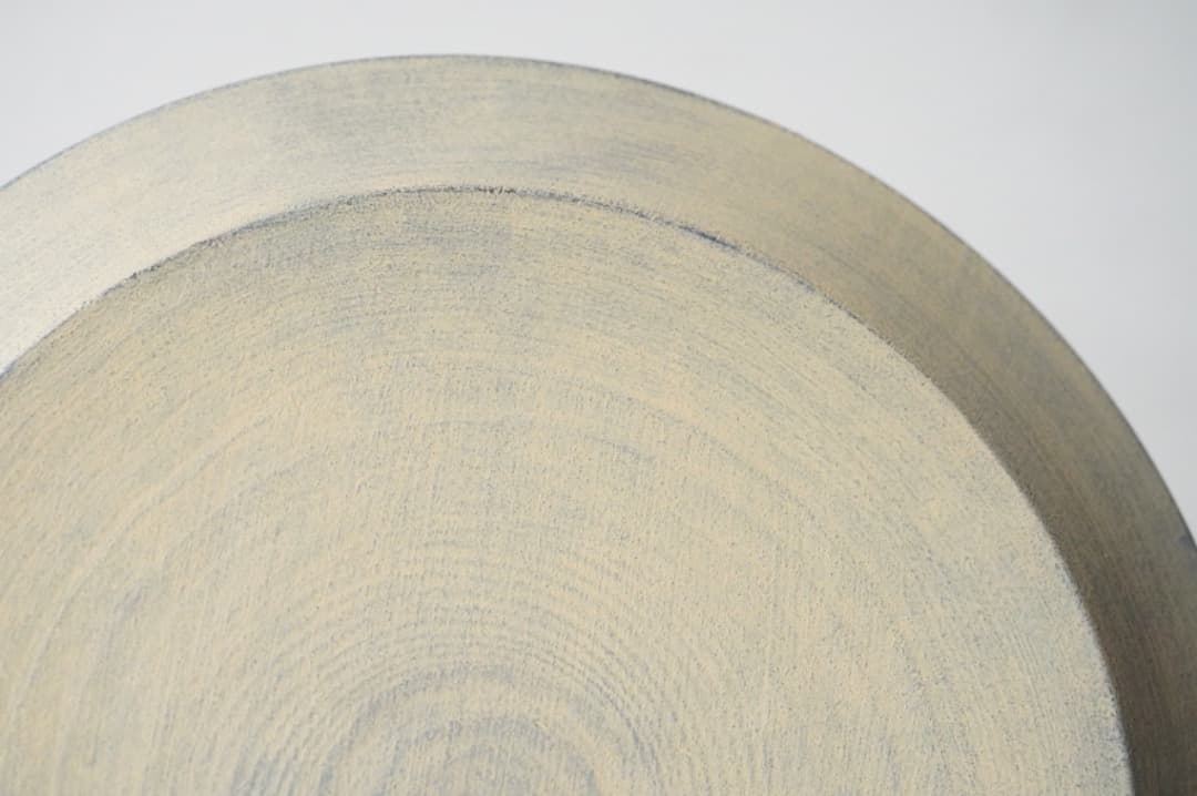 【店舗使用品】 石黒雄大 8寸白漆皿 つる 木工 木芸 平皿 うつわ 民芸 民藝