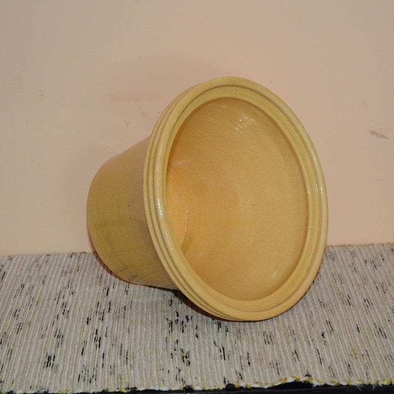 茶道具　民平焼　不己　賀集珉平　黄釉末広水指　古物　送料込み