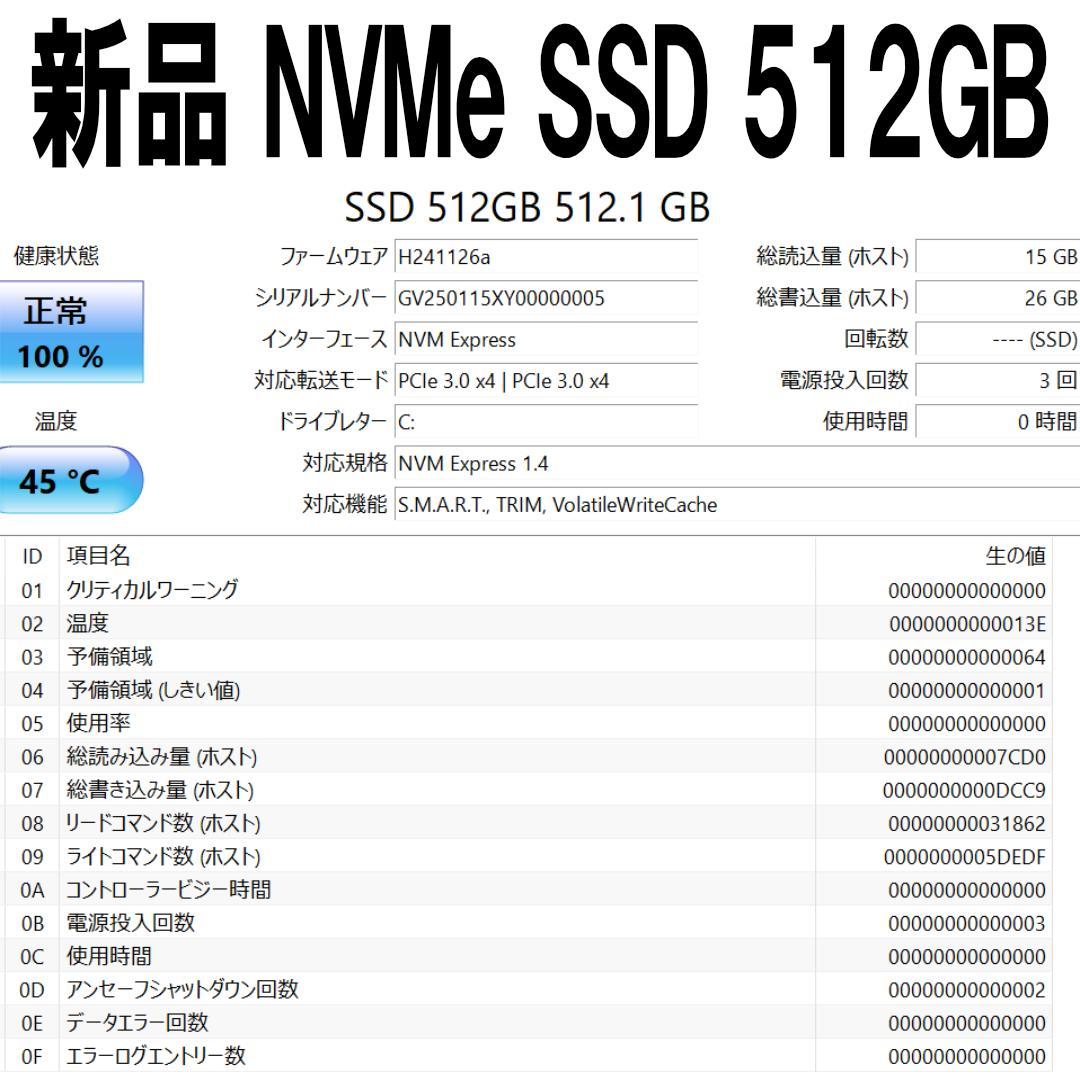 軽量 Core i7 フルHD14インチ 新品SSD512GB メモリ16GB