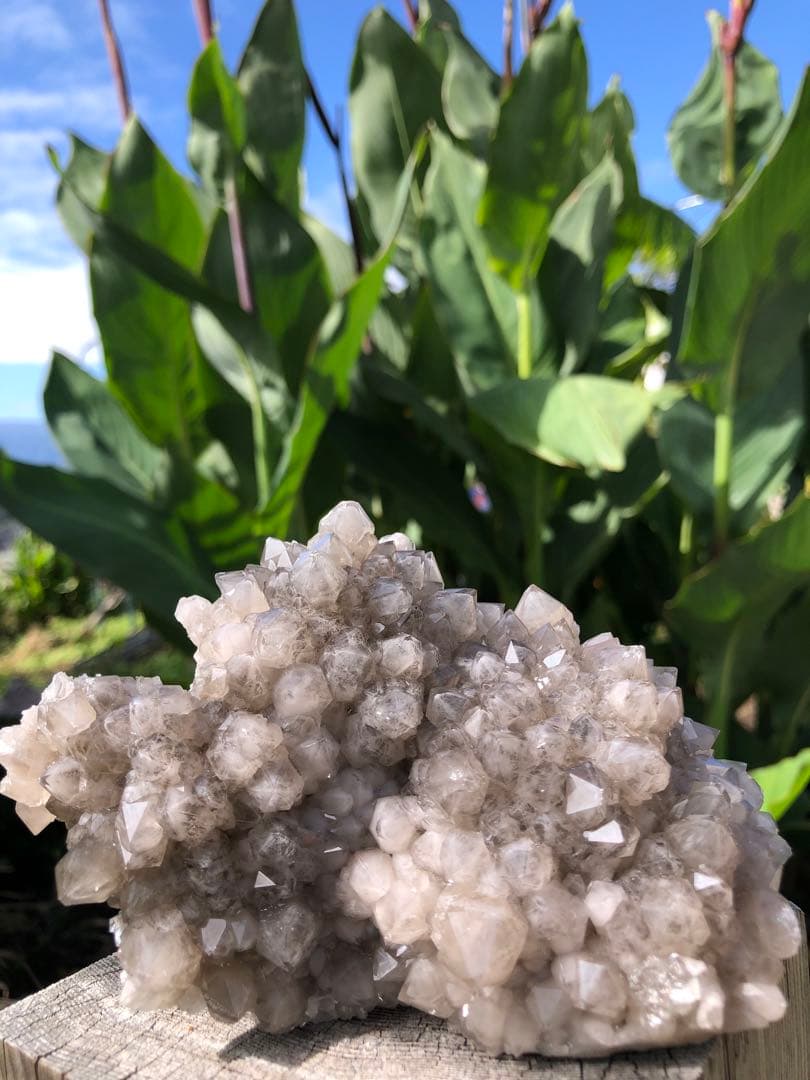 ❤️超レア　灰色　✳グレー　ファントム　クォーツ　キラキラ　水晶クラスター