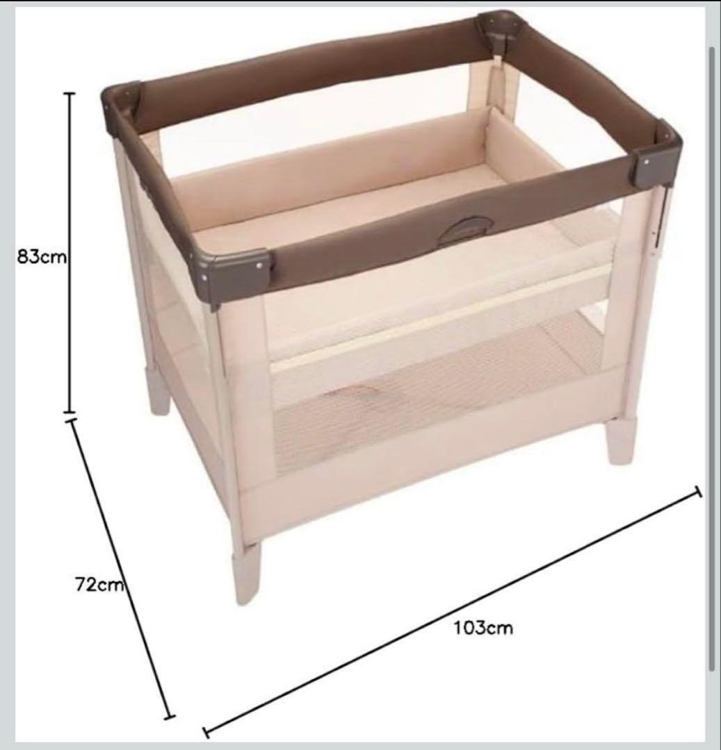 アップリカ　Aprica 折り畳み ベビーベッド ココネル ブラウン