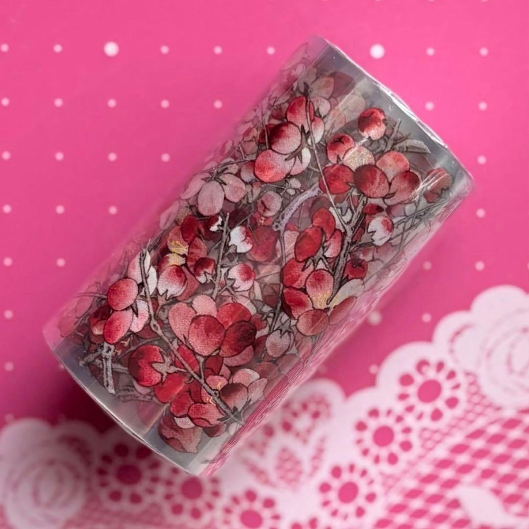 PET 染红梅 7cm×6m 海外マスキングテープ　海外マステ