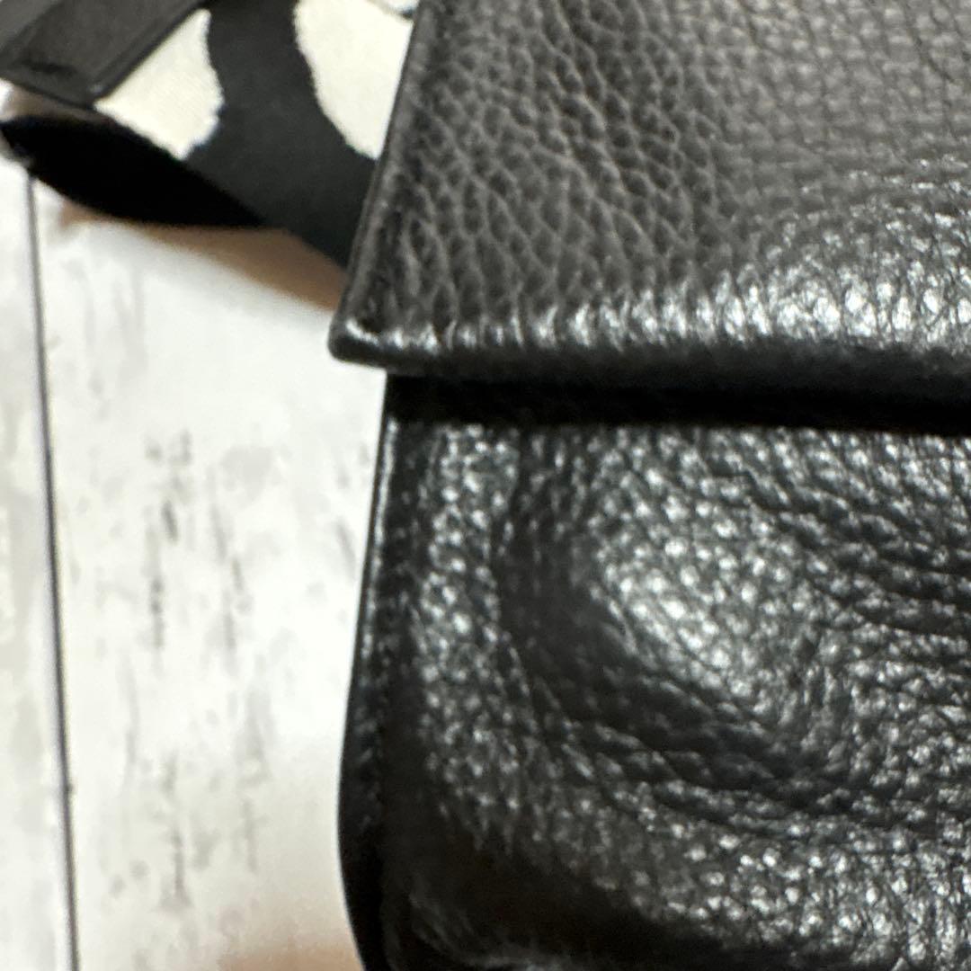 【美品】ear PAPILLONNER ワイドテープ ショルダーバッグ ブラック