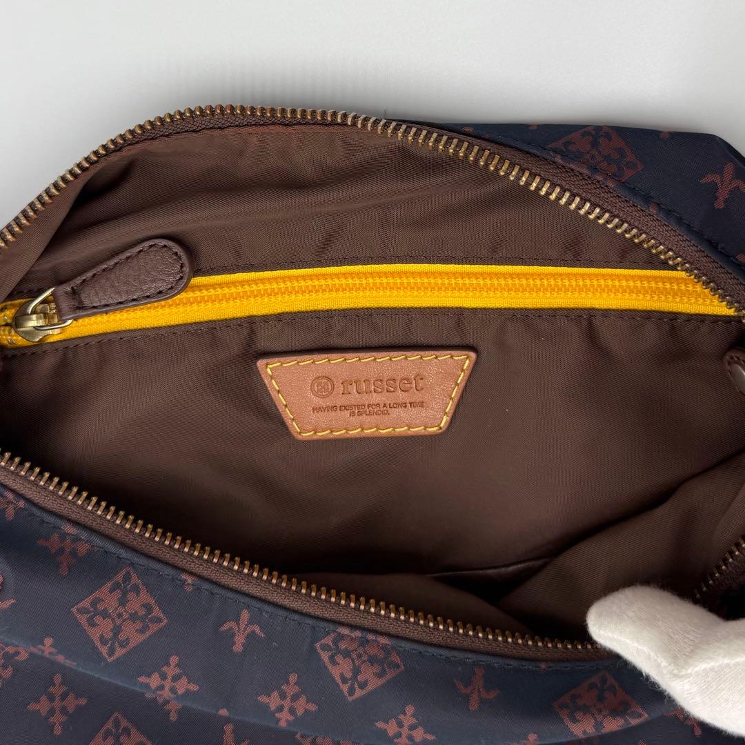 【美品】ラシット 2WAY ショルダーバッグ モノグラム ナイロン×レザー