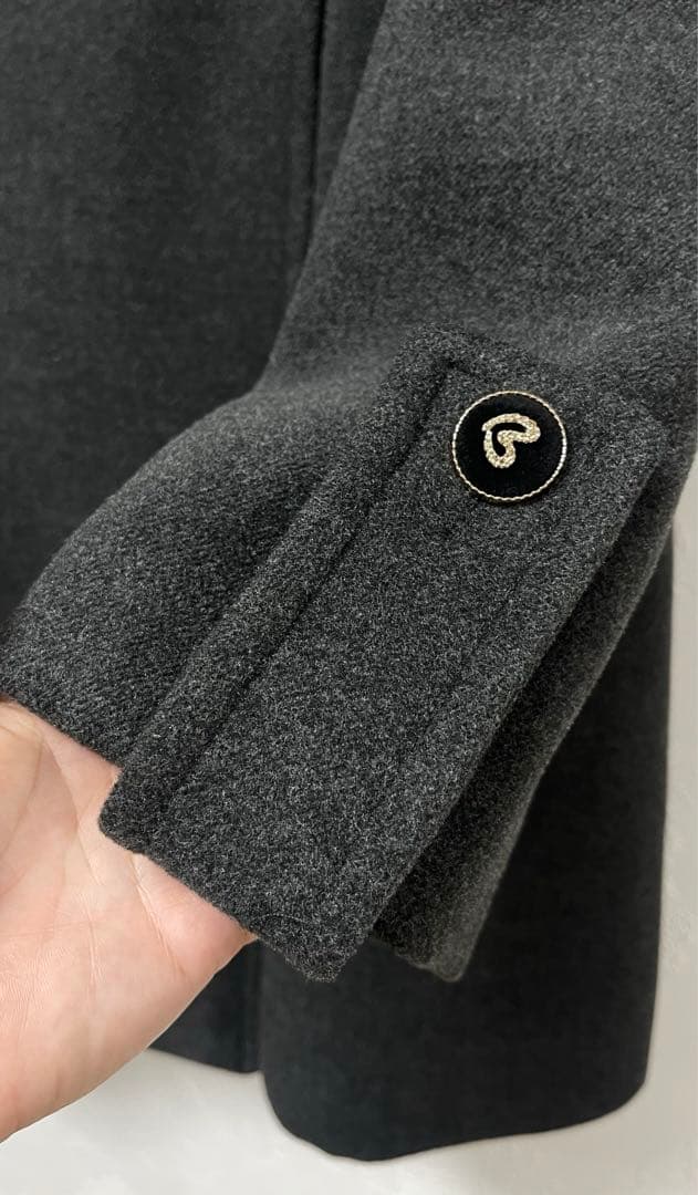 bibiy.olivia coat ビビィ　オリビアコート　ハートボタン　グレー