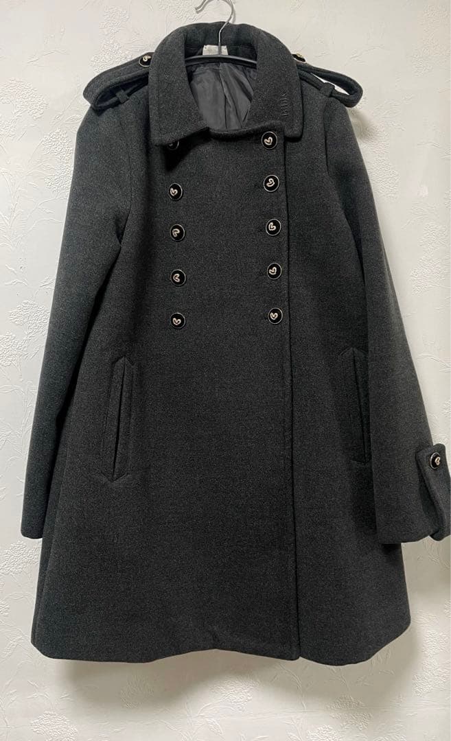 bibiy.olivia coat ビビィ　オリビアコート　ハートボタン　グレー