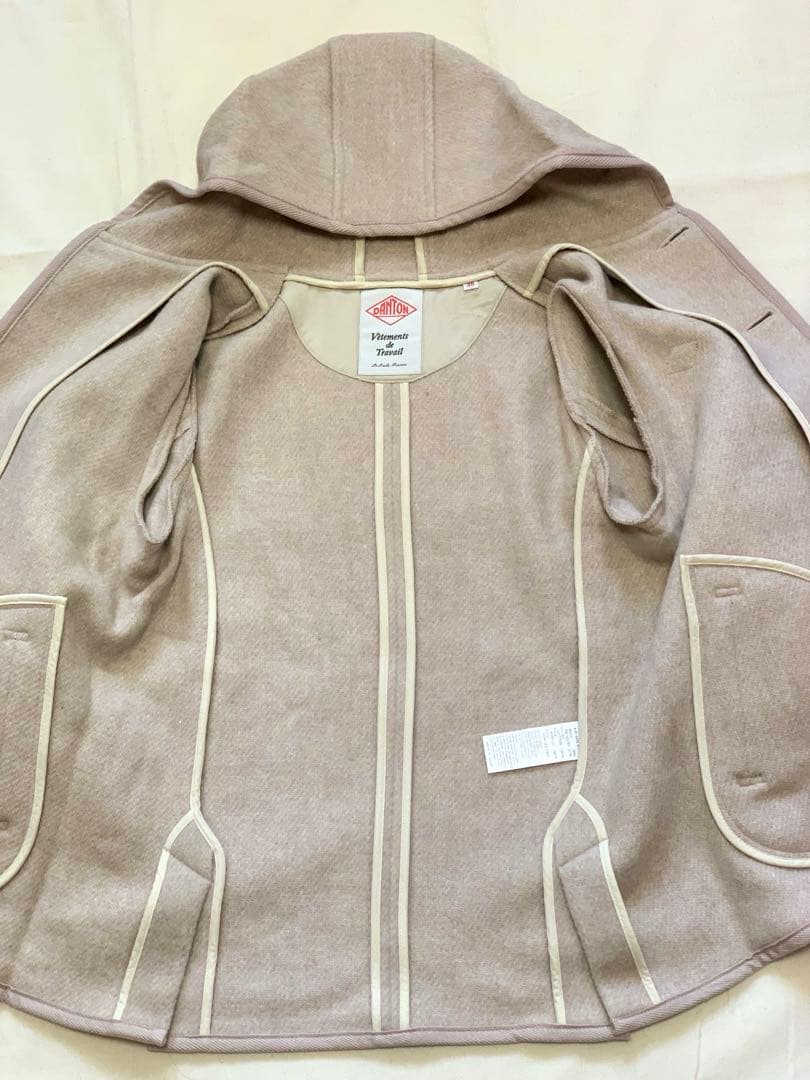 【そうはるた】 ダントンDANTON フード付きベージュウールコート38