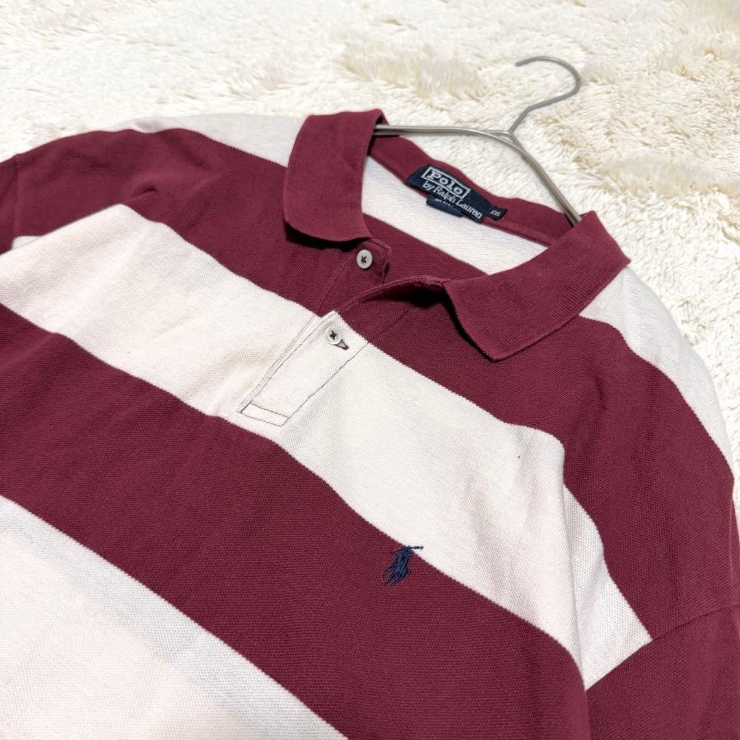 ポロラルフローレン ボーダー柄ラガーシャツ ポニー刺繡 XXL