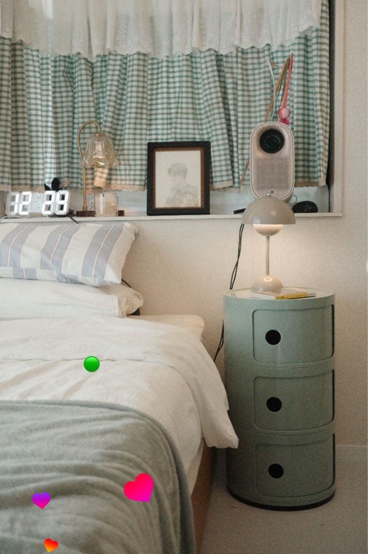 コンポニビリオフ 抹茶 円柱型 3段収納ボックス