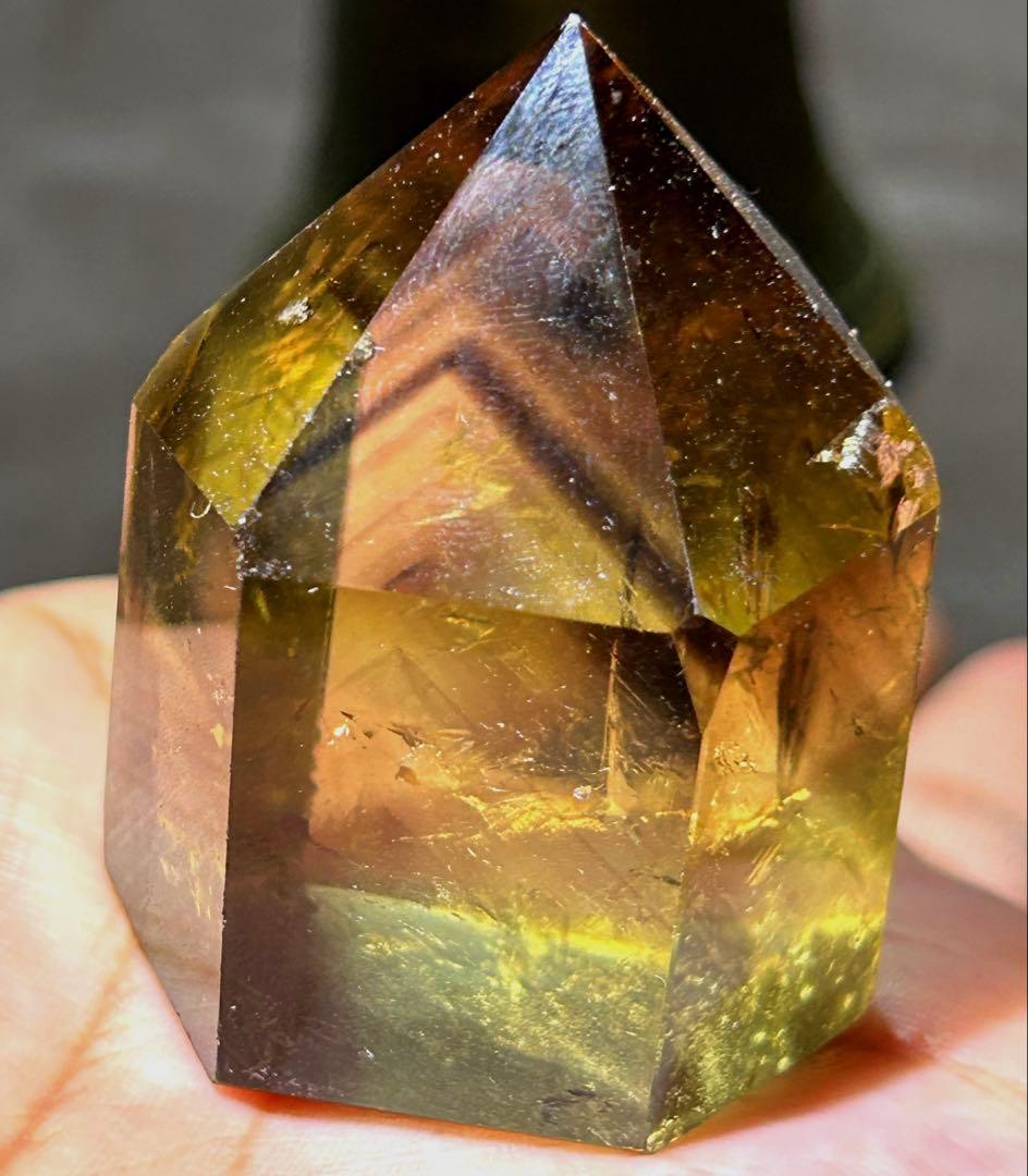 ☆みち！福徳龍神秘宝⑧！龍脈水晶！ゴールデン　シトリン 六角柱