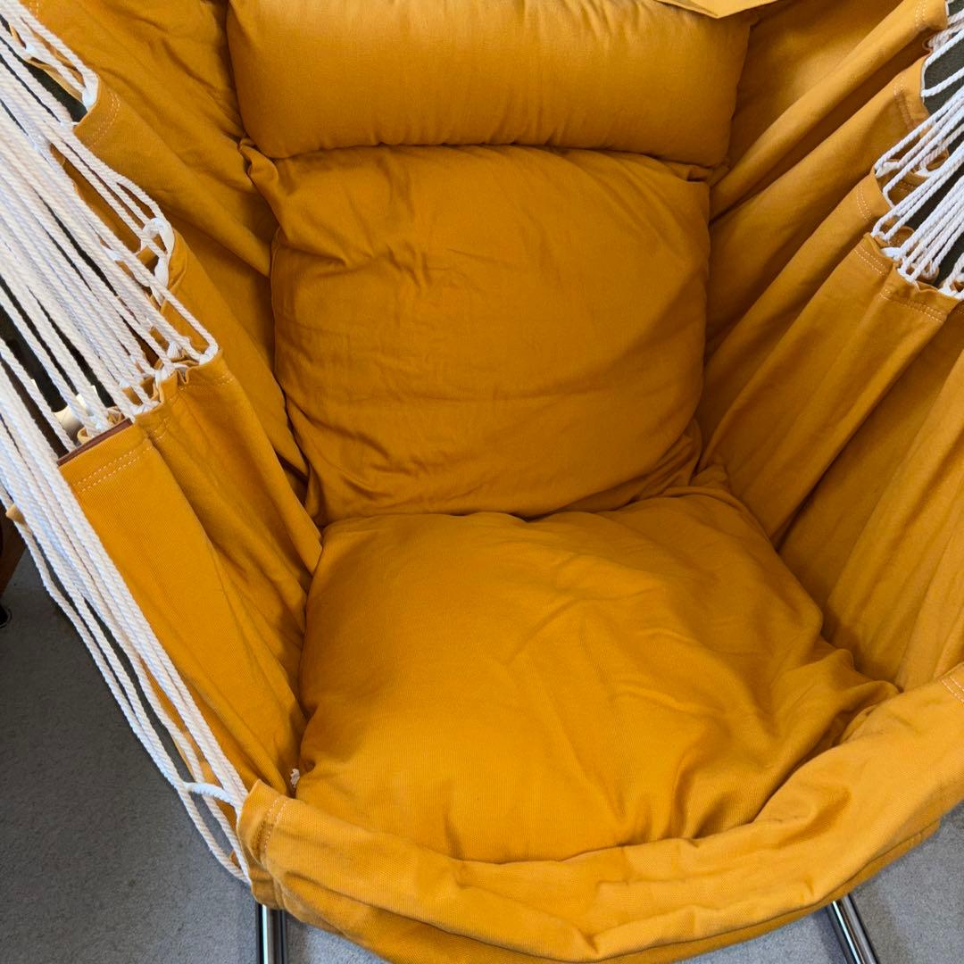 コンフォルタ ひとり掛けハンモック ファブリック チェア マスタードイエロー