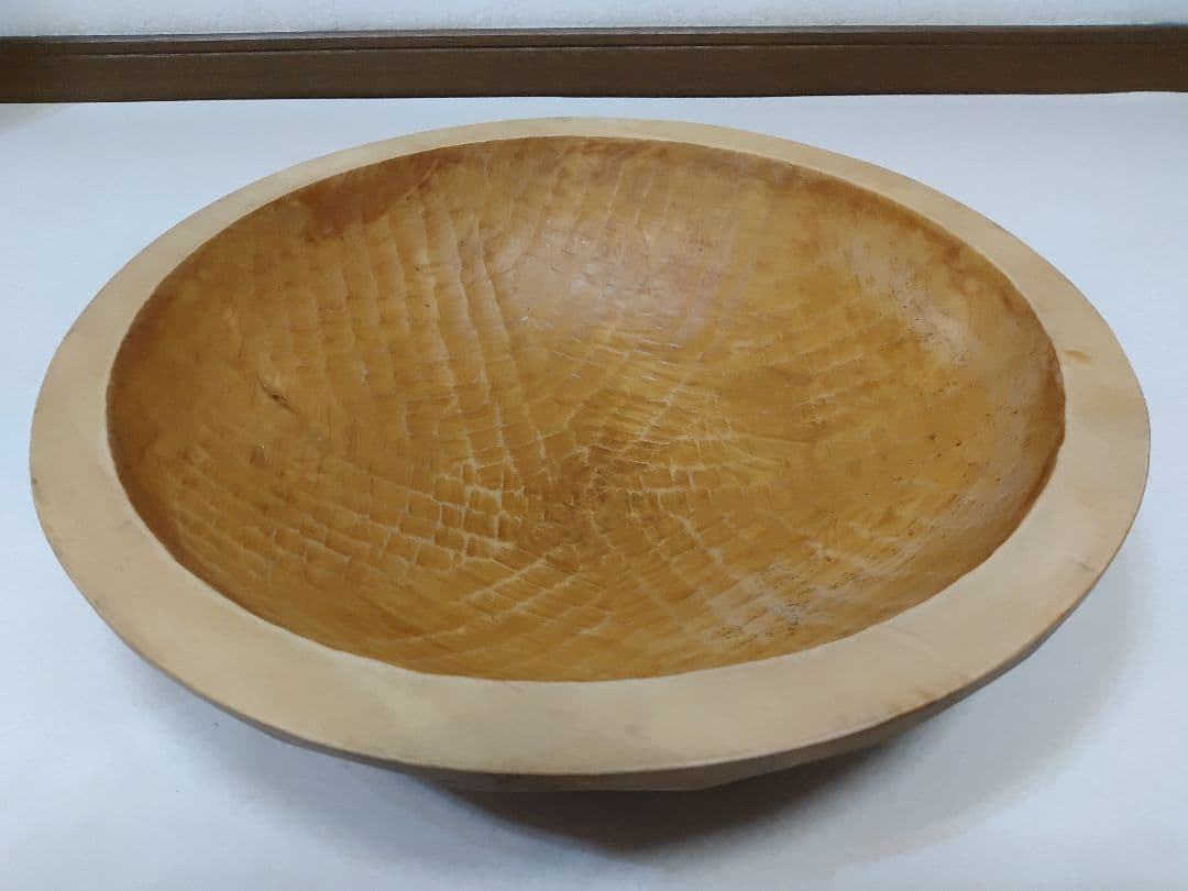 天然木 こね鉢 職人手彫り 捏ね鉢 無垢材 くり抜き 木地仕上げ 　送料無料