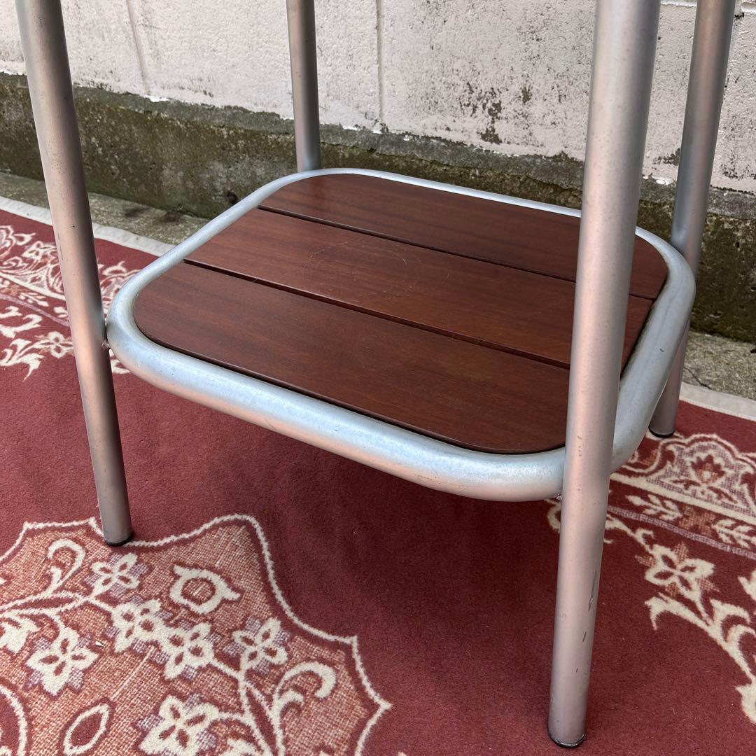 高強度 古家具◾️パイプフレーム×木製天板 3段 飾り台 ディスプレイ台 花台