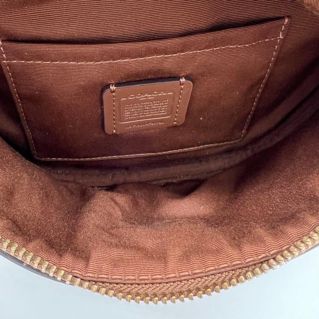 【極美品】COACH シグネチャー ウエストバッグ ボディバッグ レザー 茶色