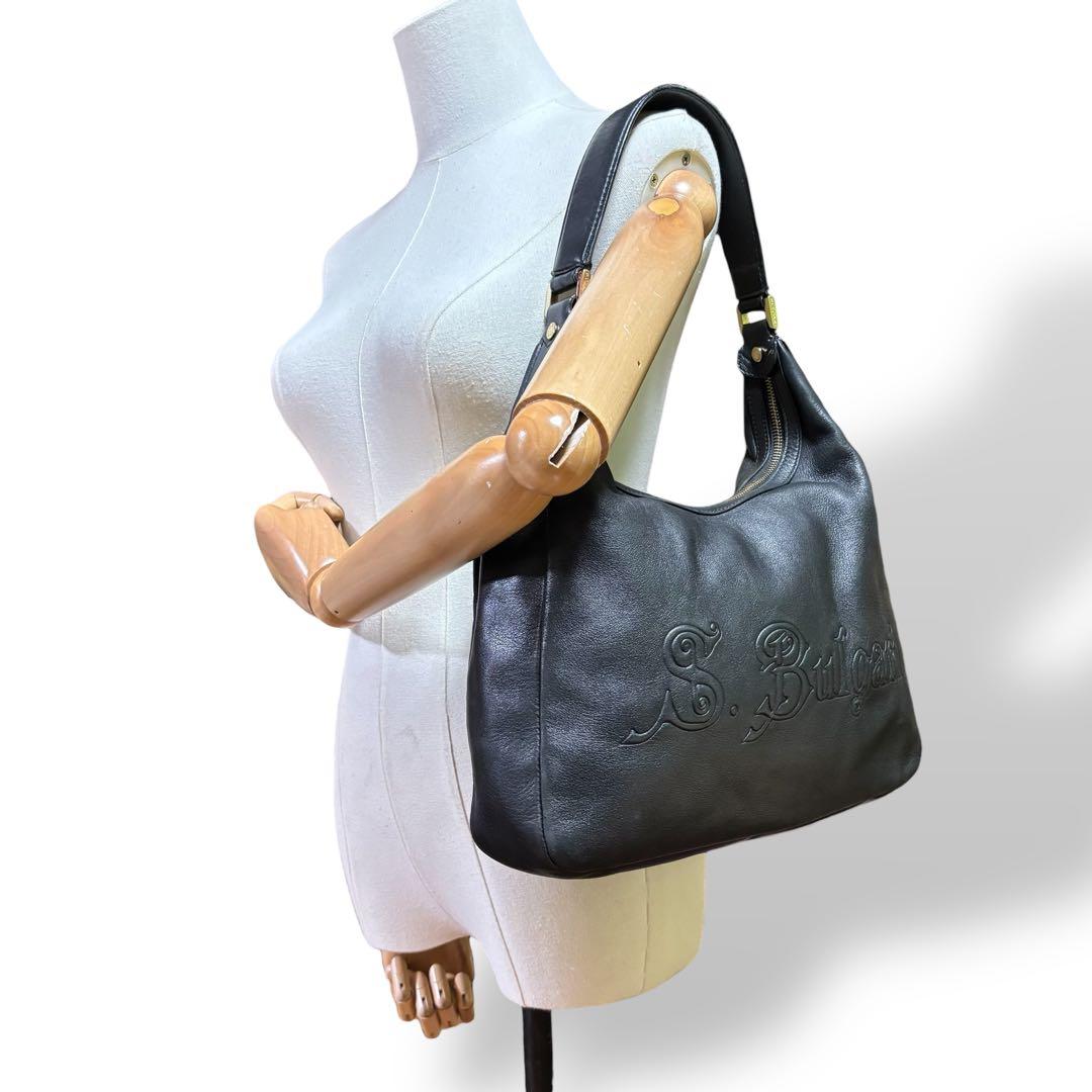 ✨極美品✨　BVLGARI コレツィオーネ　ショルダーバッグ レザー ブラック