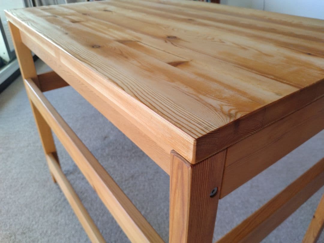 【訳あり良品】MUJI無印 パイン材デスク86cm引出付/ワークテーブル/学習机