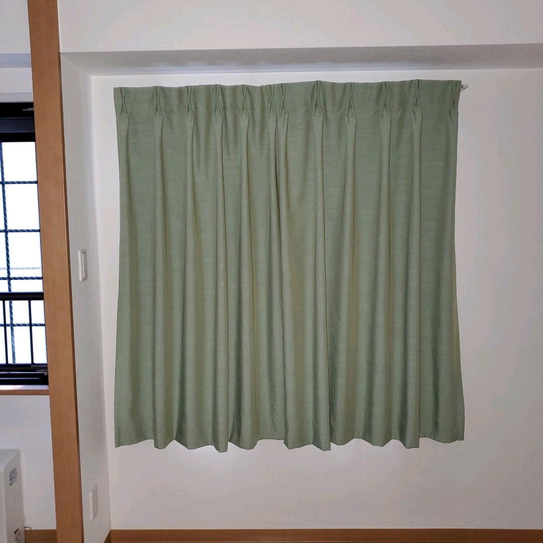 ★【美品】絶妙カラーの裏地付きカーテン ACTUS/グリーン①★