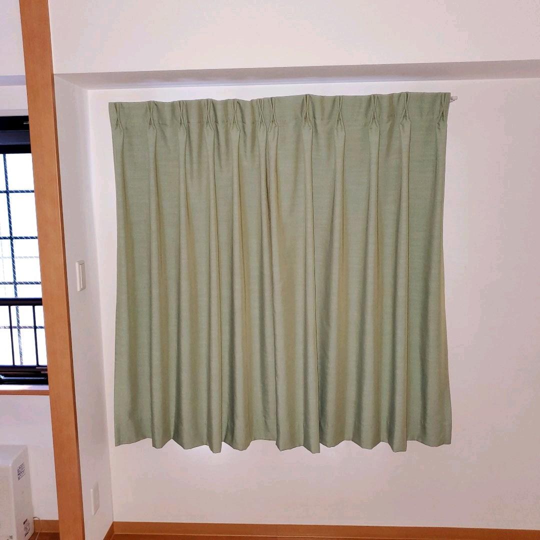 ★【美品】絶妙カラーの裏地付きカーテン ACTUS/グリーン①★