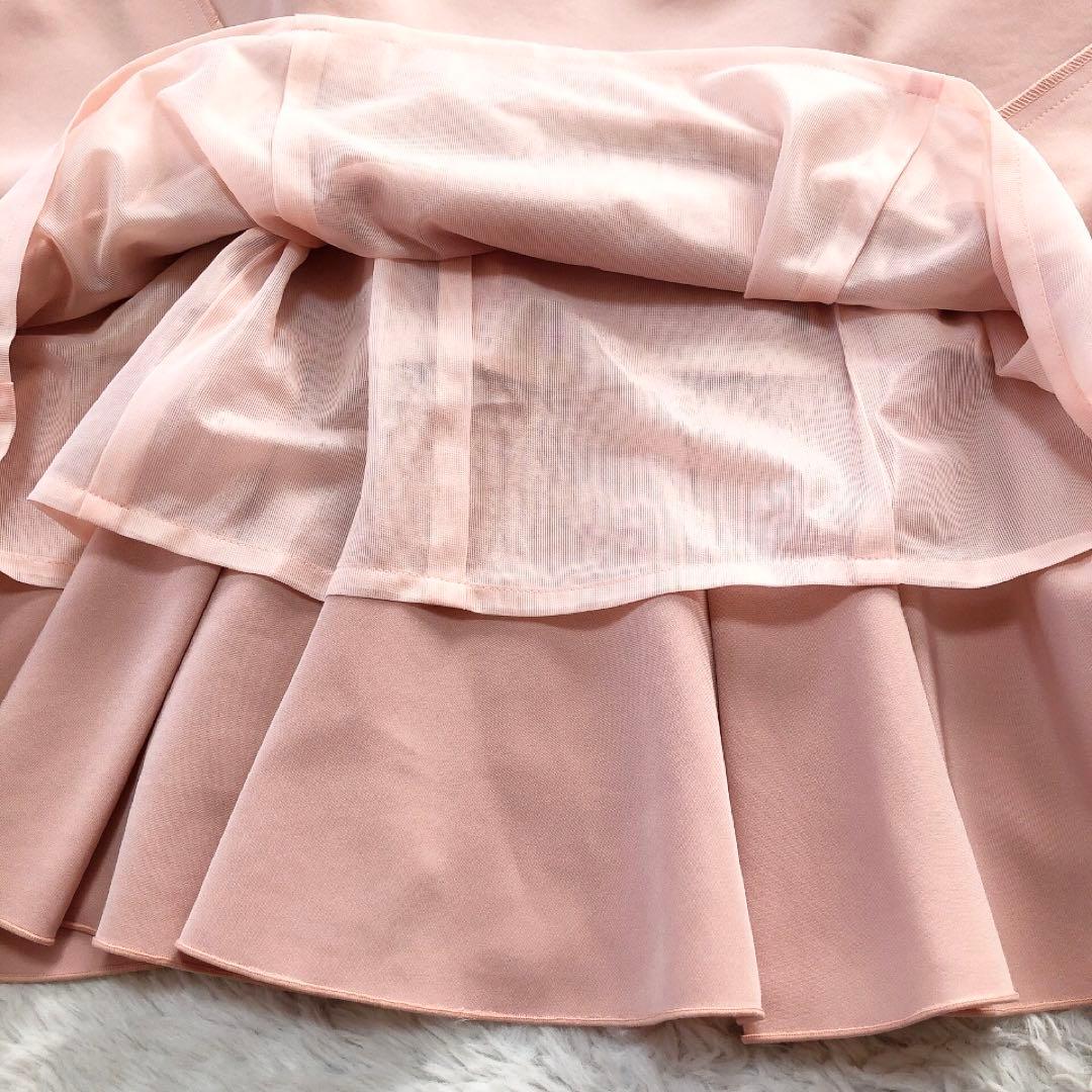 FOXEY*フォクシーニューヨーク　裾プリーツワンピース　フレア　ピンク　38