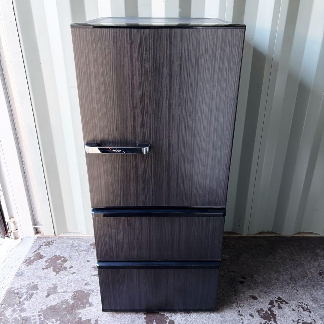 運搬取付無料！ウッディブラウン純正AQUA旬鮮チルドおしゃれ冷蔵庫！完動超美品！