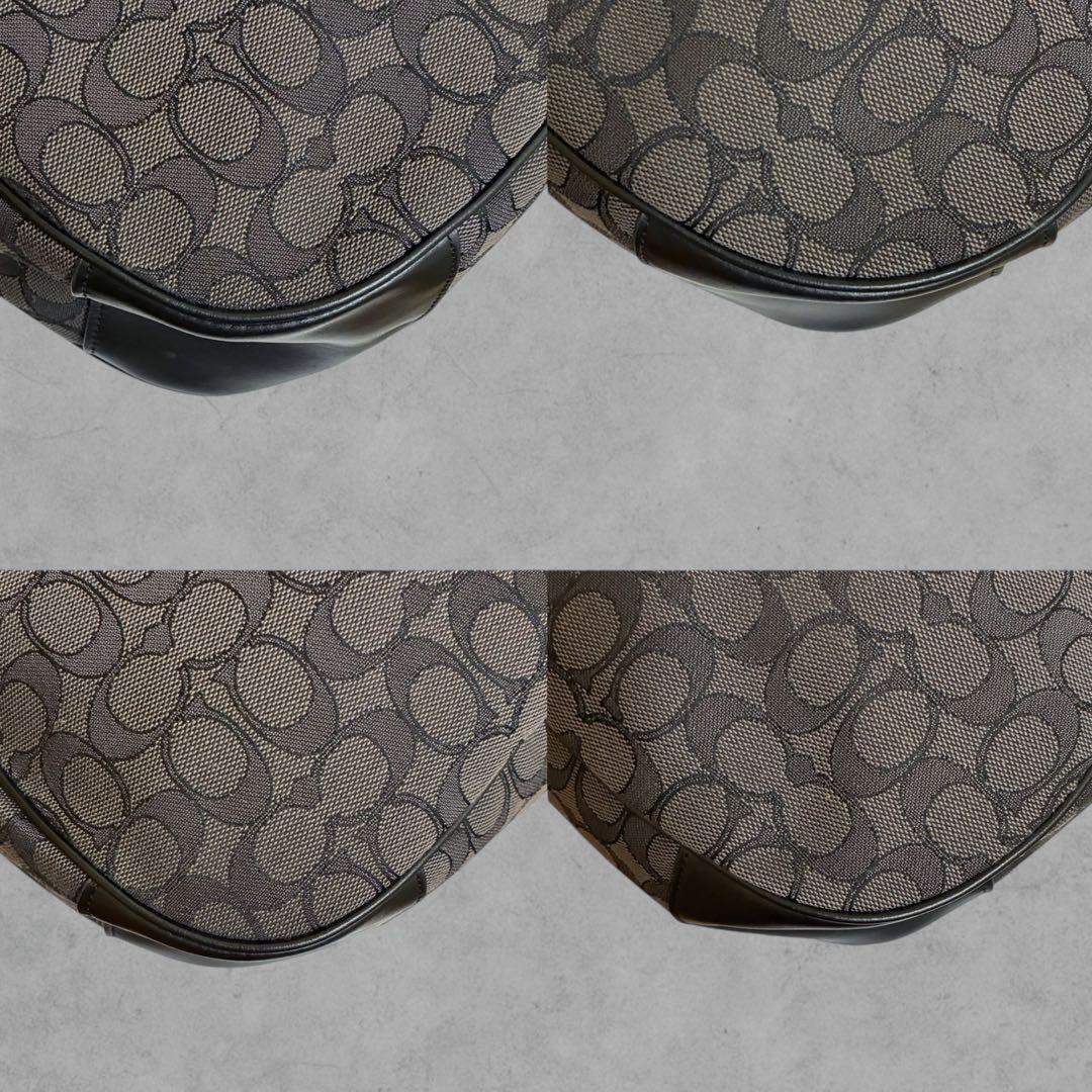 極美品 COACH コーチ シグネチャー ホーボー ハンドバッグ ワンショルダー