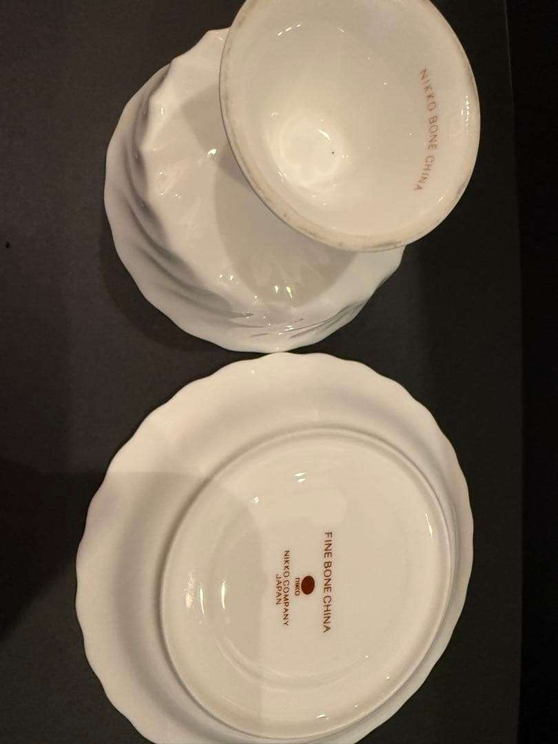 Nikko ホワイトデザートカップ＆皿6セット