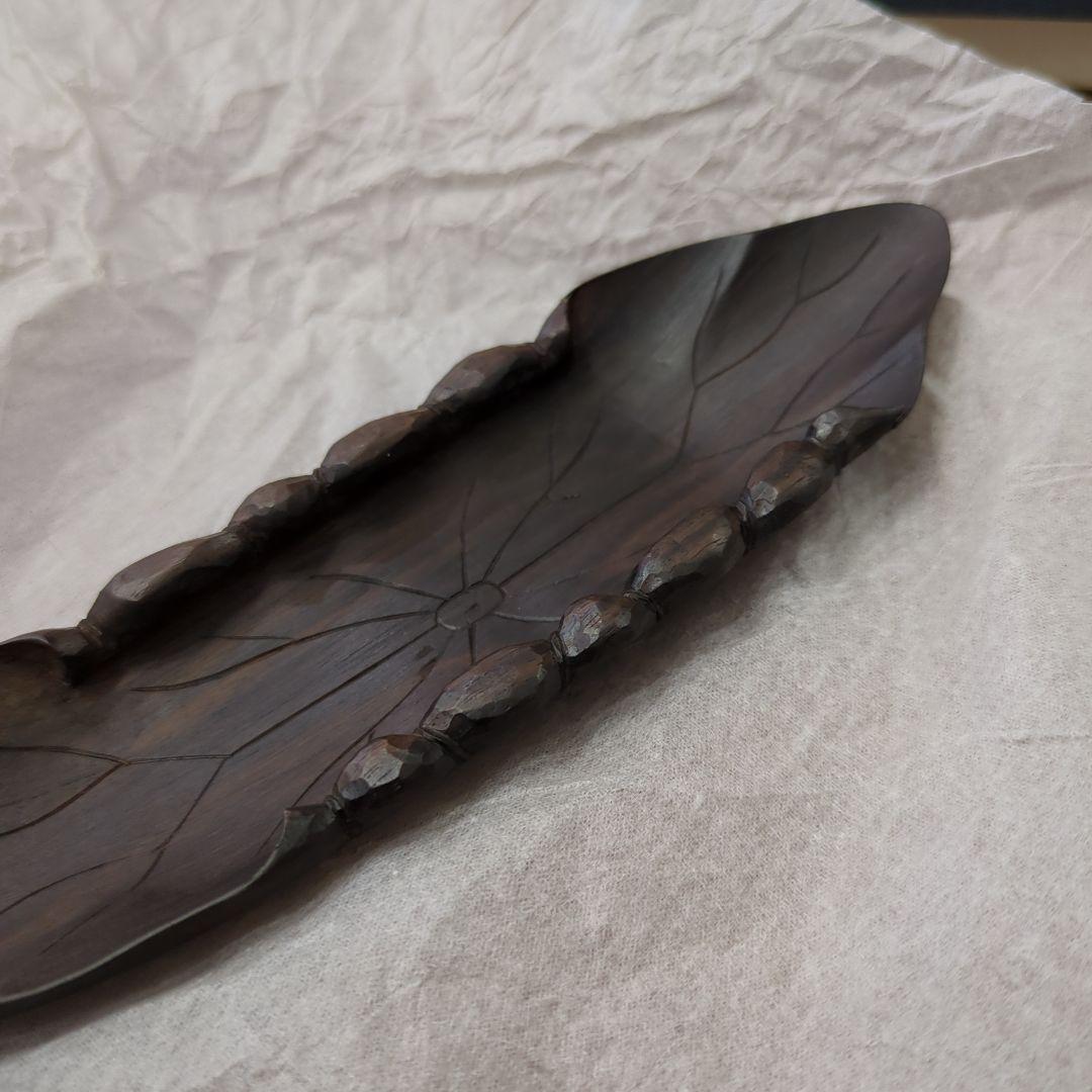 茶合　唐木　茶道具　葉っぱ　葉　茶道　木製