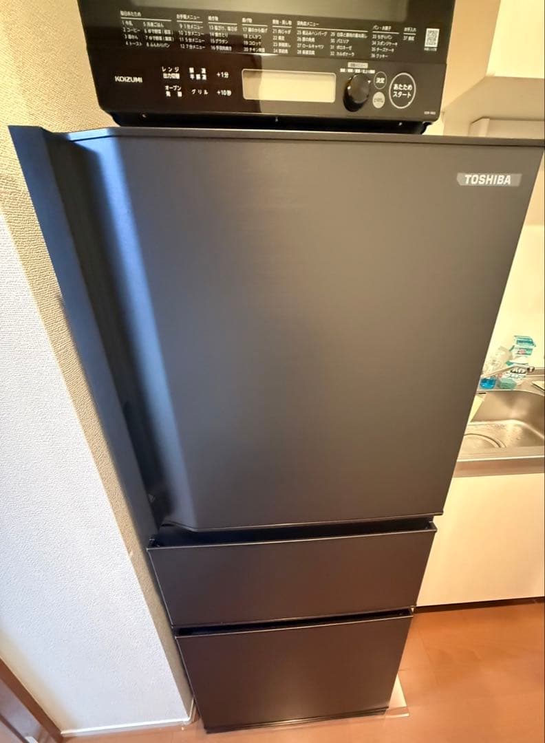 TOSHIBA 3ドア冷蔵庫 ブラック