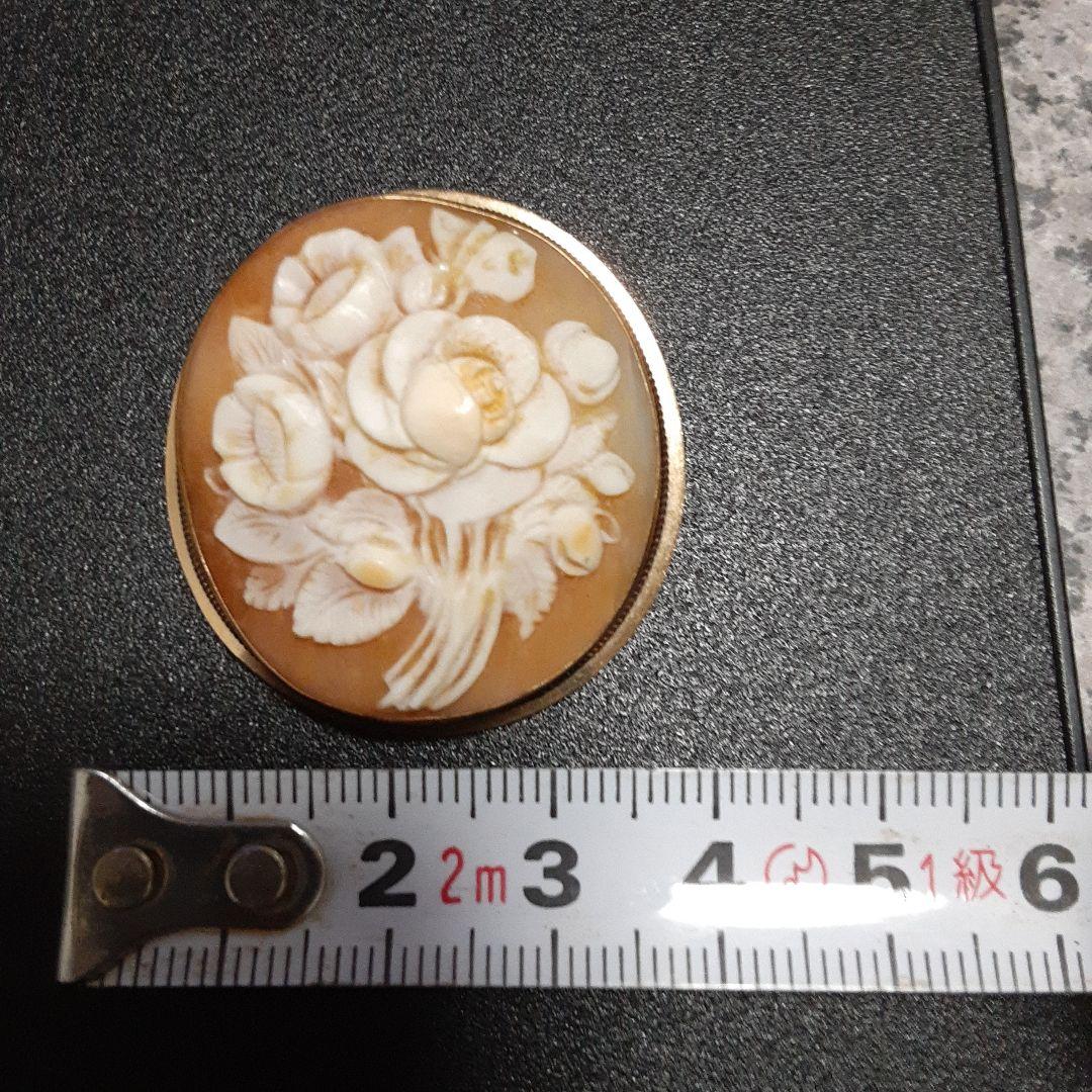 カメオ　14金　フラワーモチーフ