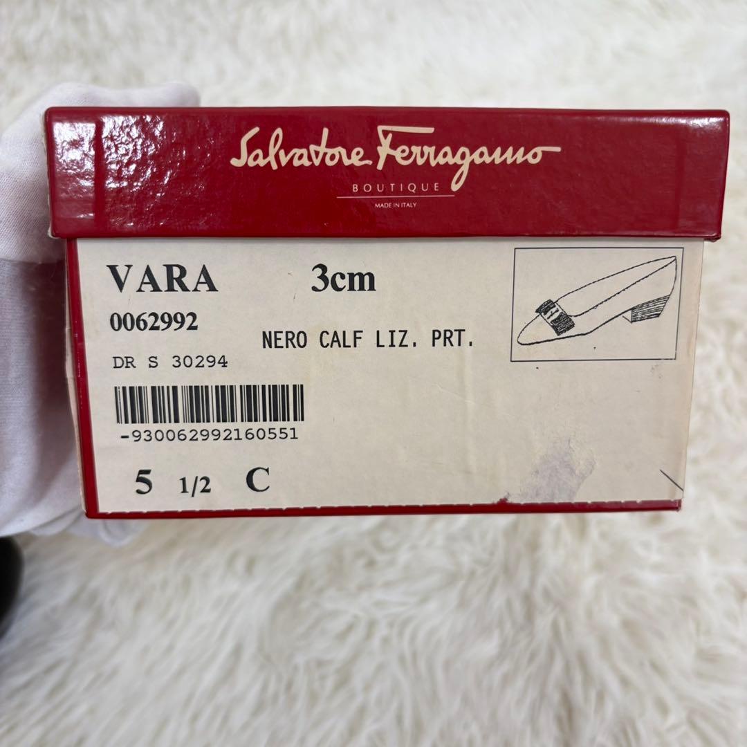美品✨ フェラガモ ヴァラパンプス パンプス リザード型押し 金ロゴ リボン