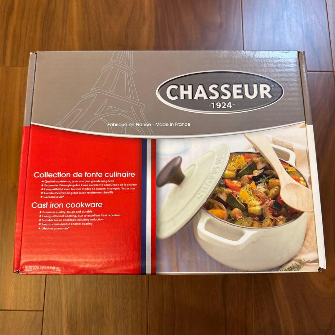 【新品未使用】CHASSEUR 24cm 両手鍋 ピンク　ホーロー