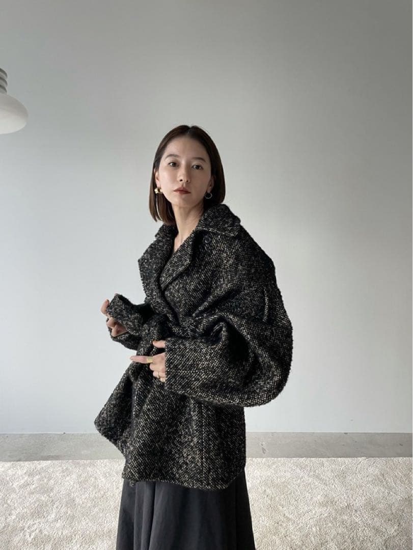 ジャケット・アウター CLANE MIX LOOP TWEED BOX COAT