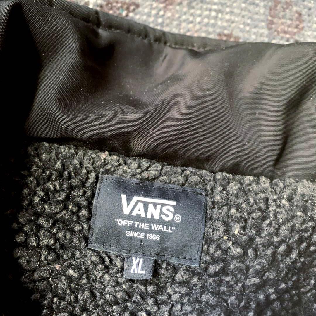 希少 00s VANS バンズ コーチジャケット 裏ボア ナイロン 黒 グランジ