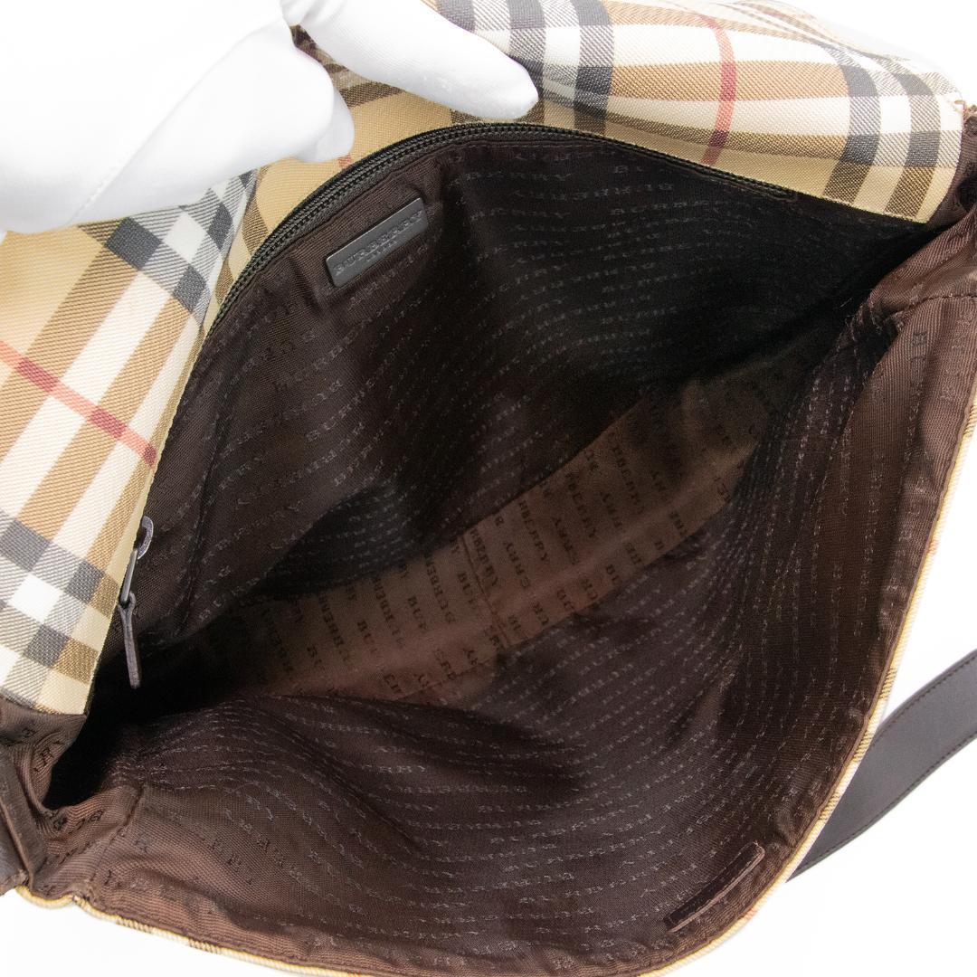 本物 バーバリー ショルダーバッグ メンズ レディース 茶色 斜め掛け チェック