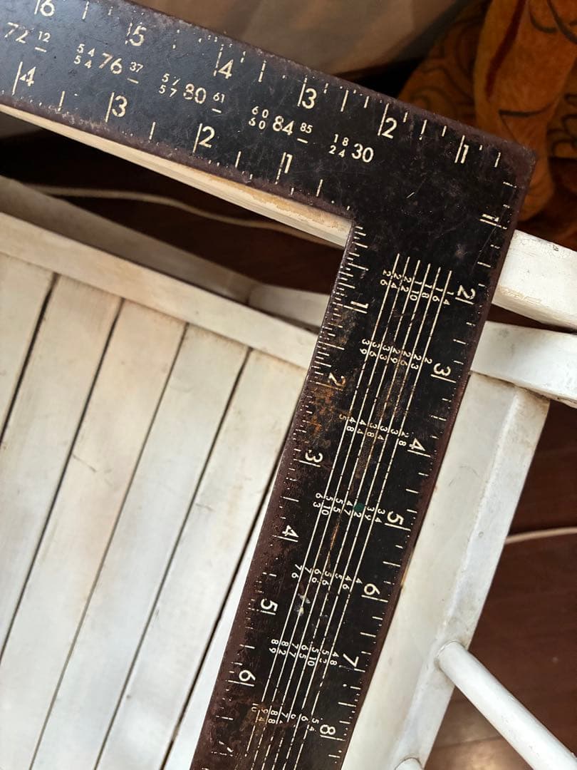 アンティーク　L字　スケール　ルーラー　定規LUDELL 建築家　大工　特大レア