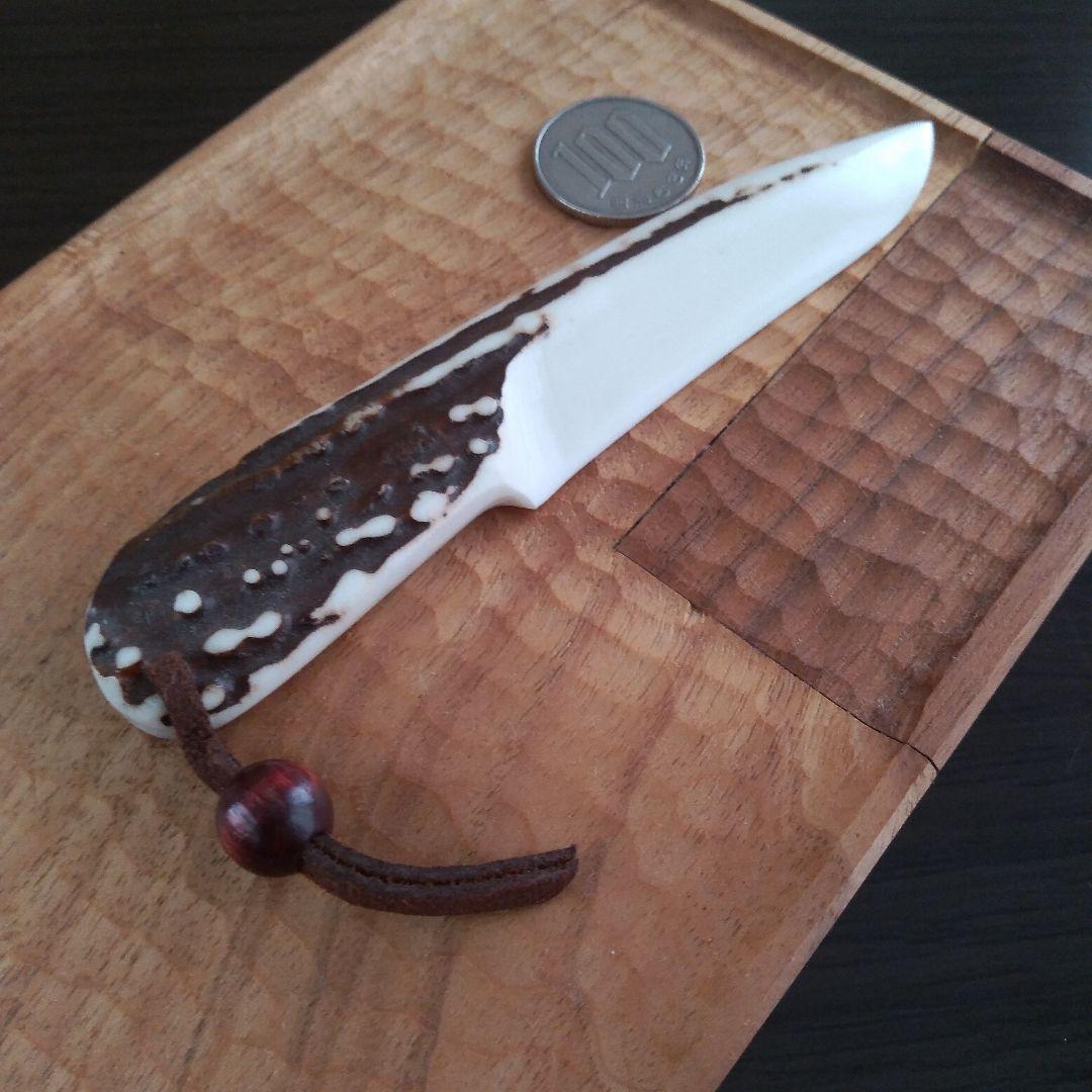 北海道阿寒湖アイヌコタン　エゾシカ鹿角アート工芸品ペーパーナイフ　インテリア