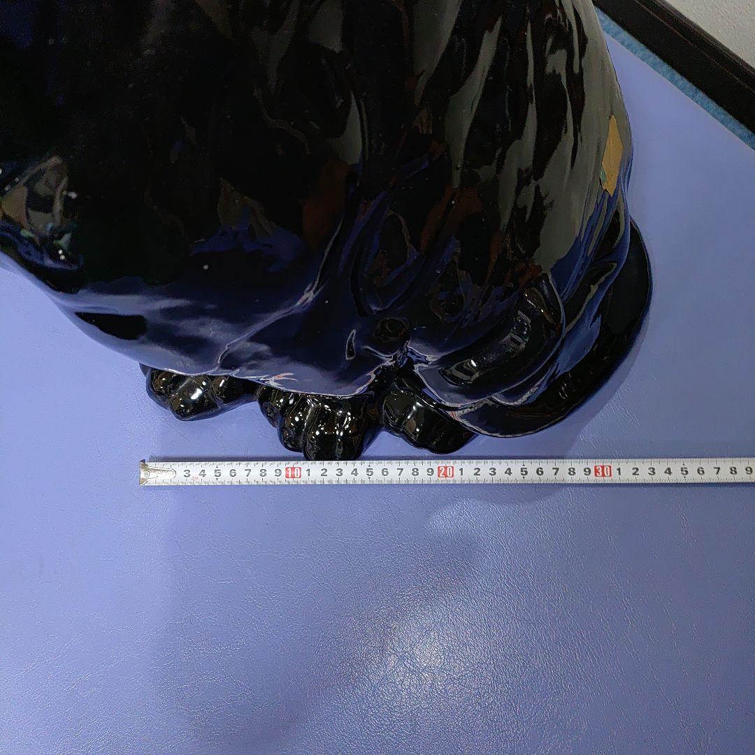 ブラックパンサー イタリア製 黒豹　陶器　瀬戸物 置物 稀少　レア