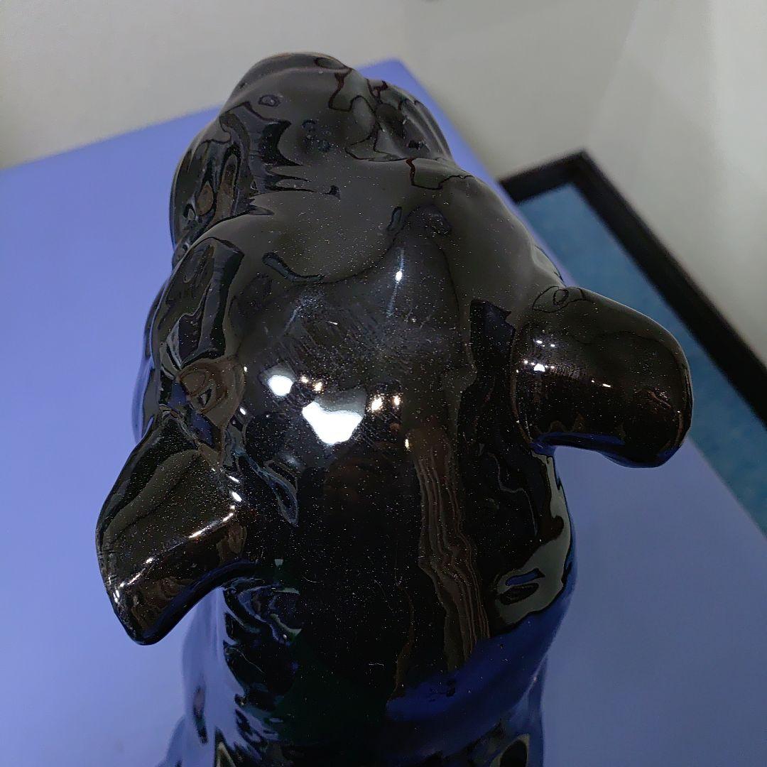 ブラックパンサー イタリア製 黒豹　陶器　瀬戸物 置物 稀少　レア